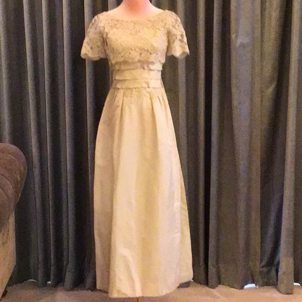 Vintage Wedding Gown with Watteau Train